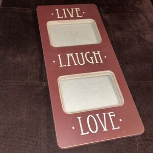 Live-Laugh-Love Double Photo Frame - Rustic Wooden Wall Decor